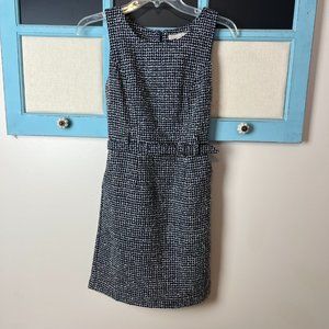 Banana Republic Black/White Belted Jumper Sz. 0 Petite Acrylic Sleeveless